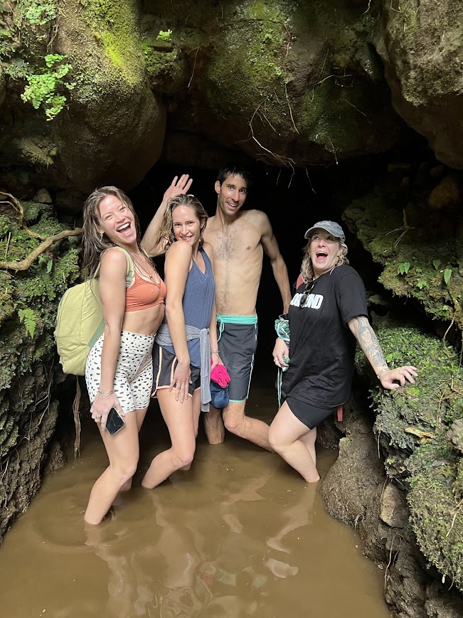 Jurassic Tunnel Tour group in cave